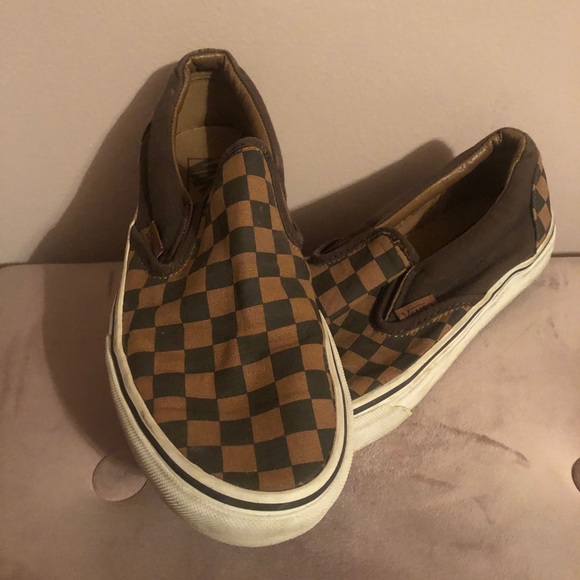 vans brown checkered